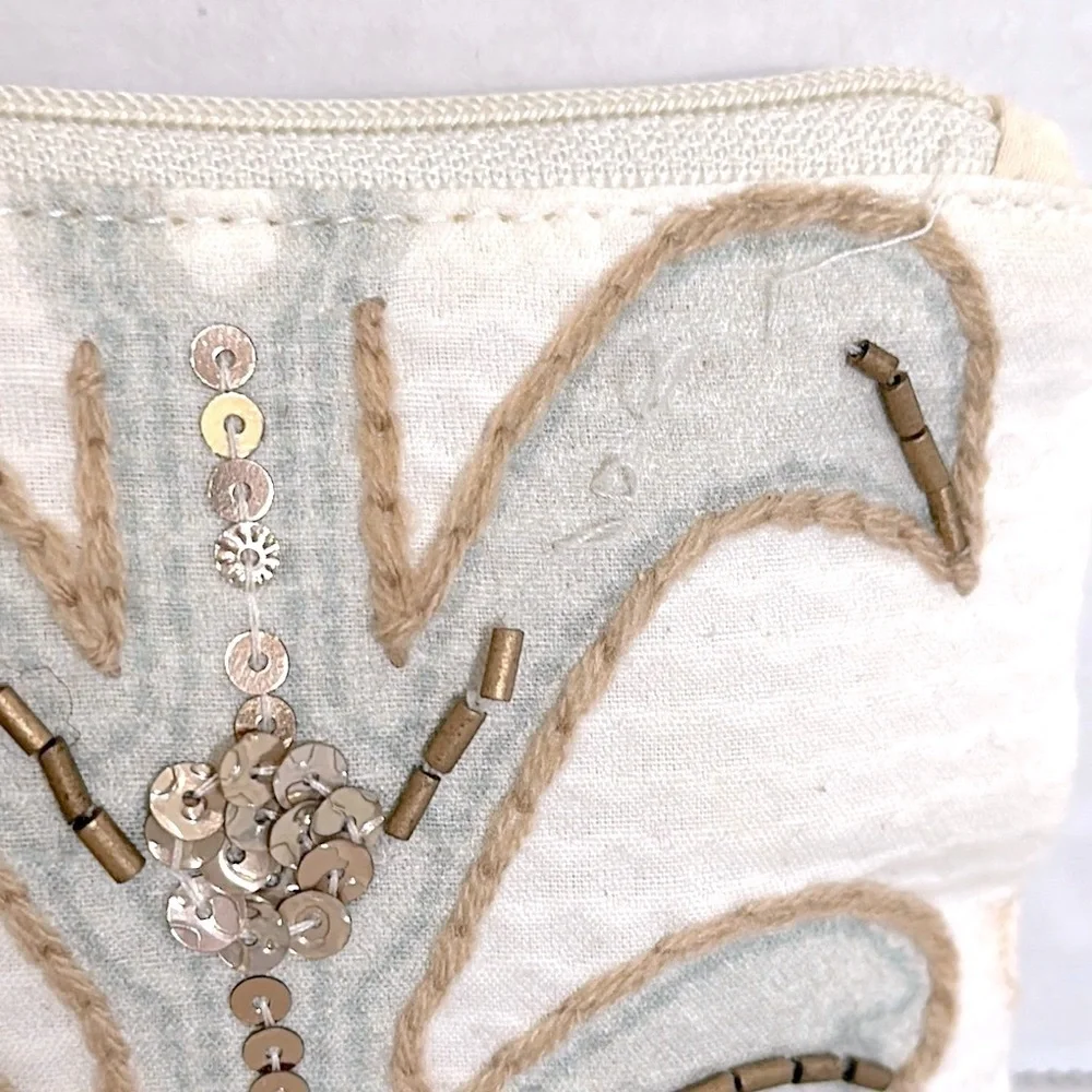 Elegant Jane Marie White and Gold Women's small pouch